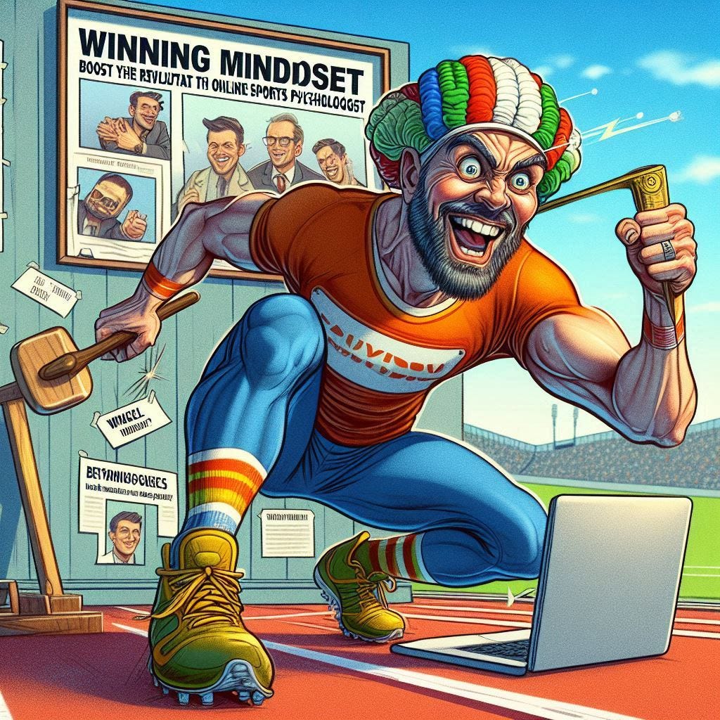 Caricatura satírica, Potencia tu rendimiento con el psicólogo deportivo online. Mindset ganador: el valor del psicólogo deportivo online. Más allá del físico: la revolución del psicólogo deportivo online
