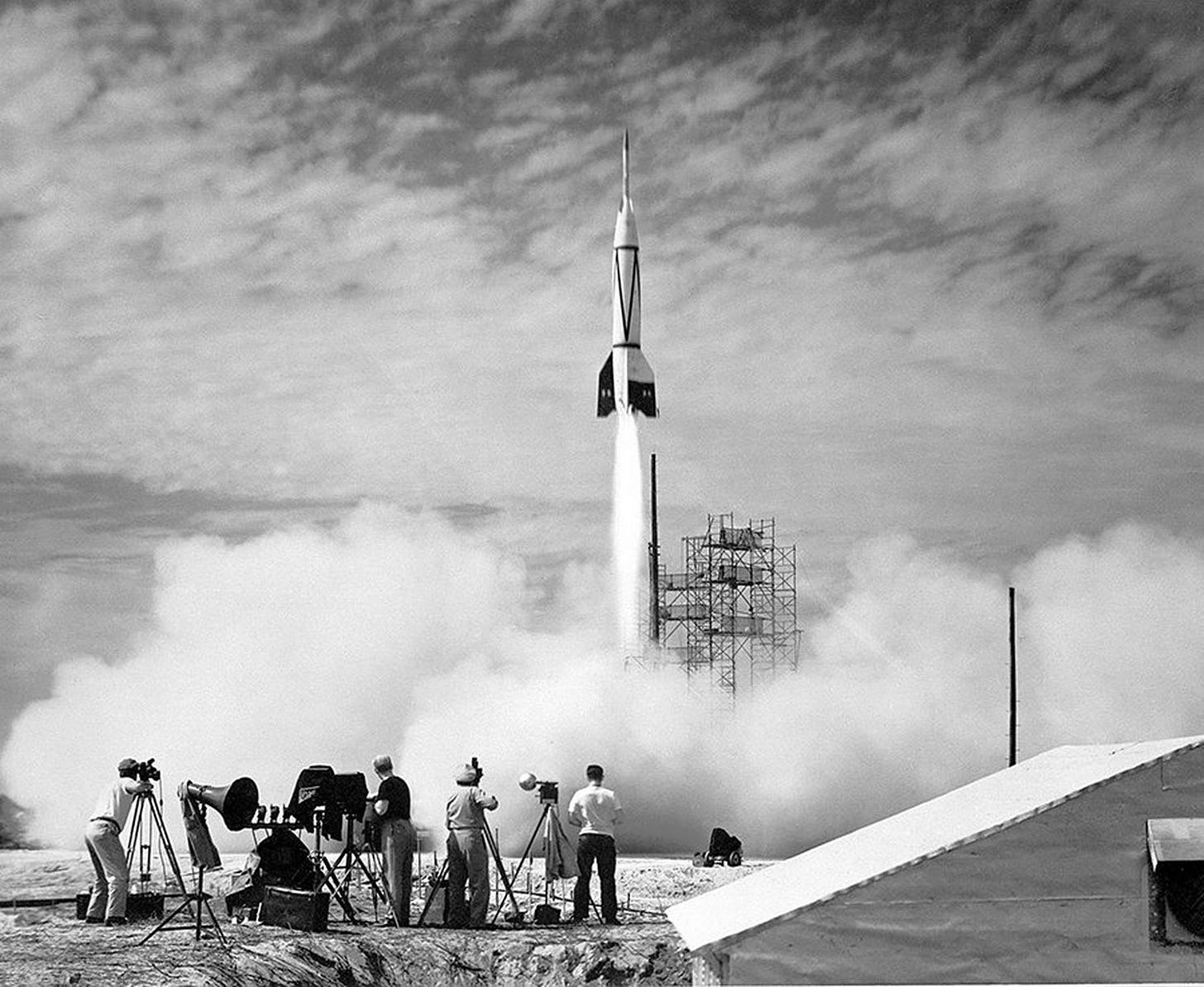 The Bumper V2 rocket at Cape Canaveral in 1950: one of the products of Operation Paperclip