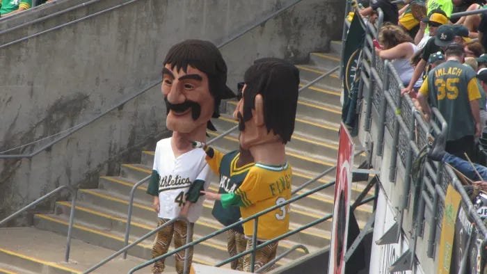 Photo of Oakland A’s mascots. Copyrighted by Mark Tulin.