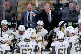 Vegas Golden Knights assistant coach Ryan McGill, right, yells at his  players while head coach … | Las Vegas Review-Journal