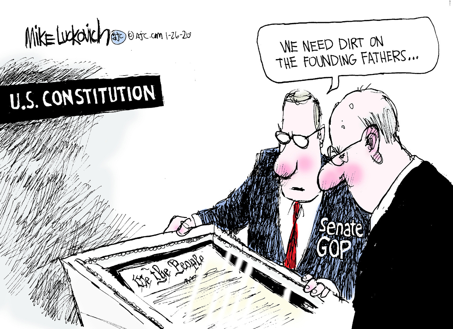 Political Cartoon U.S. GOP impeachment senate trial U.S. Constitution  founding fathers | The Week