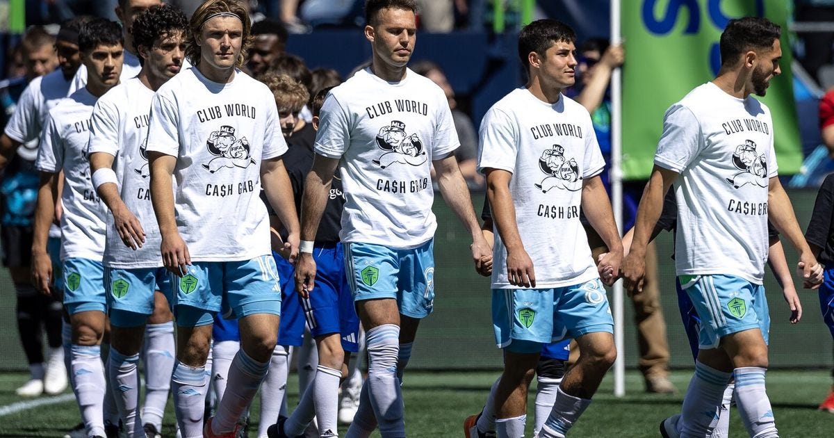Sounders protest Club World Cup payout with 'Ca$h Grab' T-shirts | The Seattle Times Sounders protest Club World Cup payout with 'Ca$h Grab' T-shirts | The Seattle Times