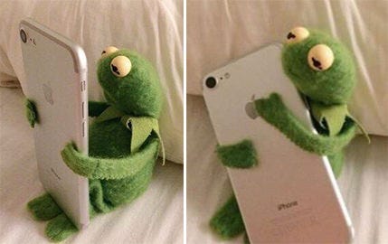 Kermit Hugging Phone Meme Generator - Imgflip