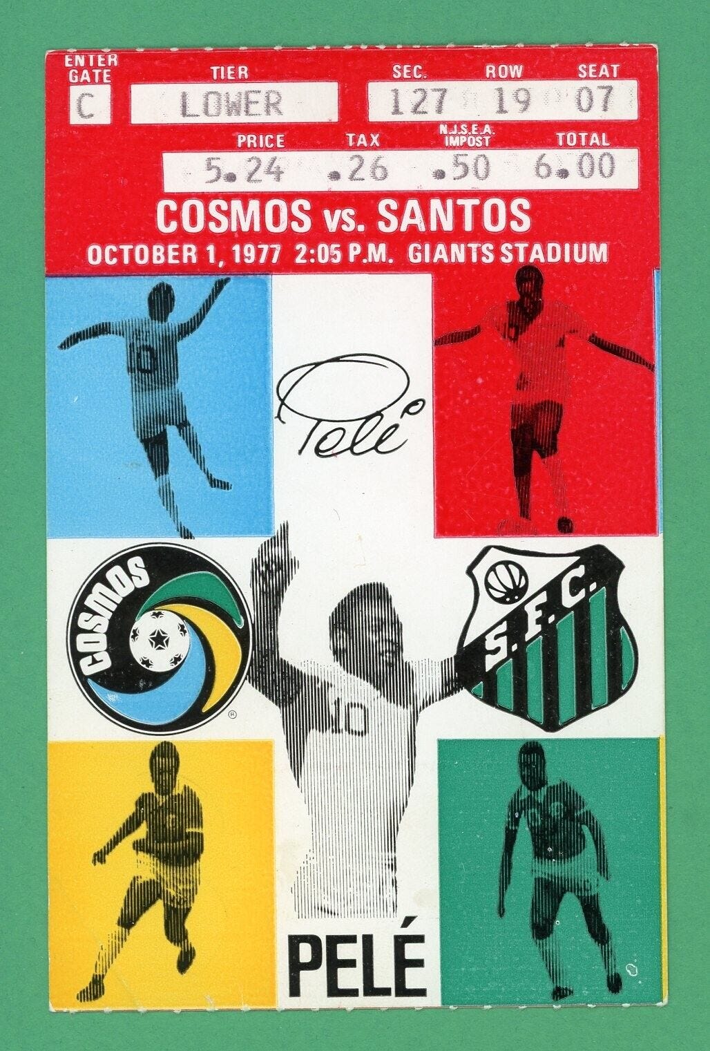 Pele Last Game Ticket Stub