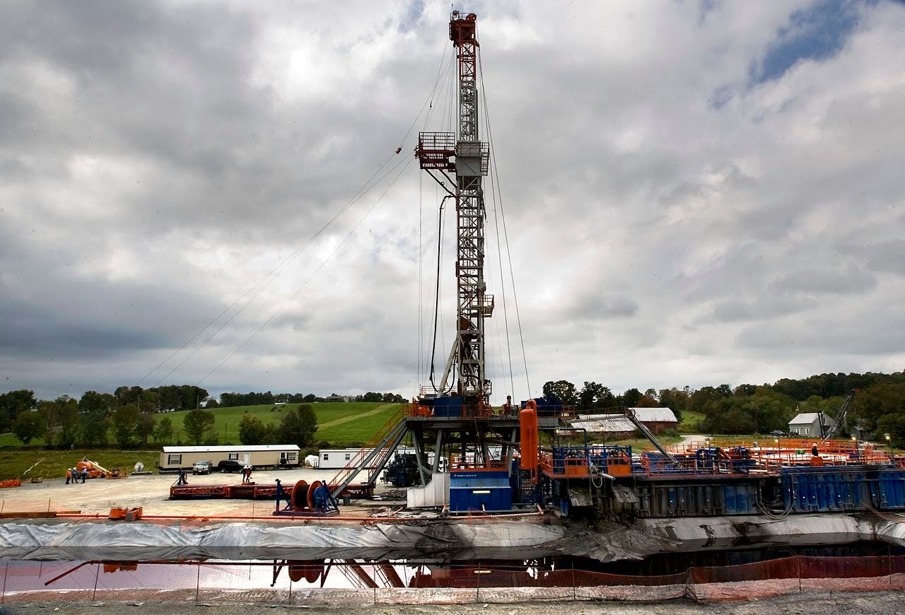 Hydraulic fracturing or fracking natural gas well in Pennsylvania