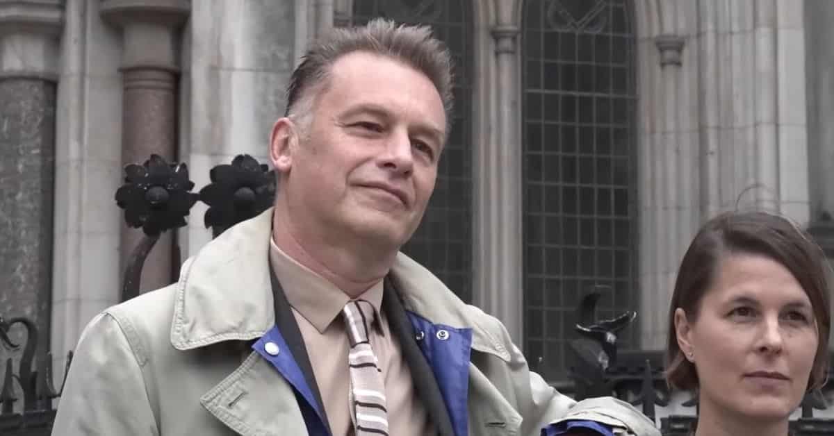 Chris Packham outside the High Court in London