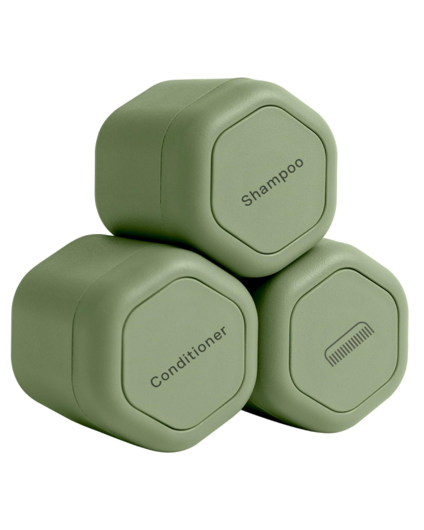 Amazon.com: Cadence Travel Containers - Haircare Set - Magnetic Travel  Capsules - For Shampoo, Conditioner, Hair Styling Product - 3 Flex Mediums  (1.32oz) with Shampoo, Conditioner & Comb Icon Labels - Eucalyptus : Beauty  & Personal Care