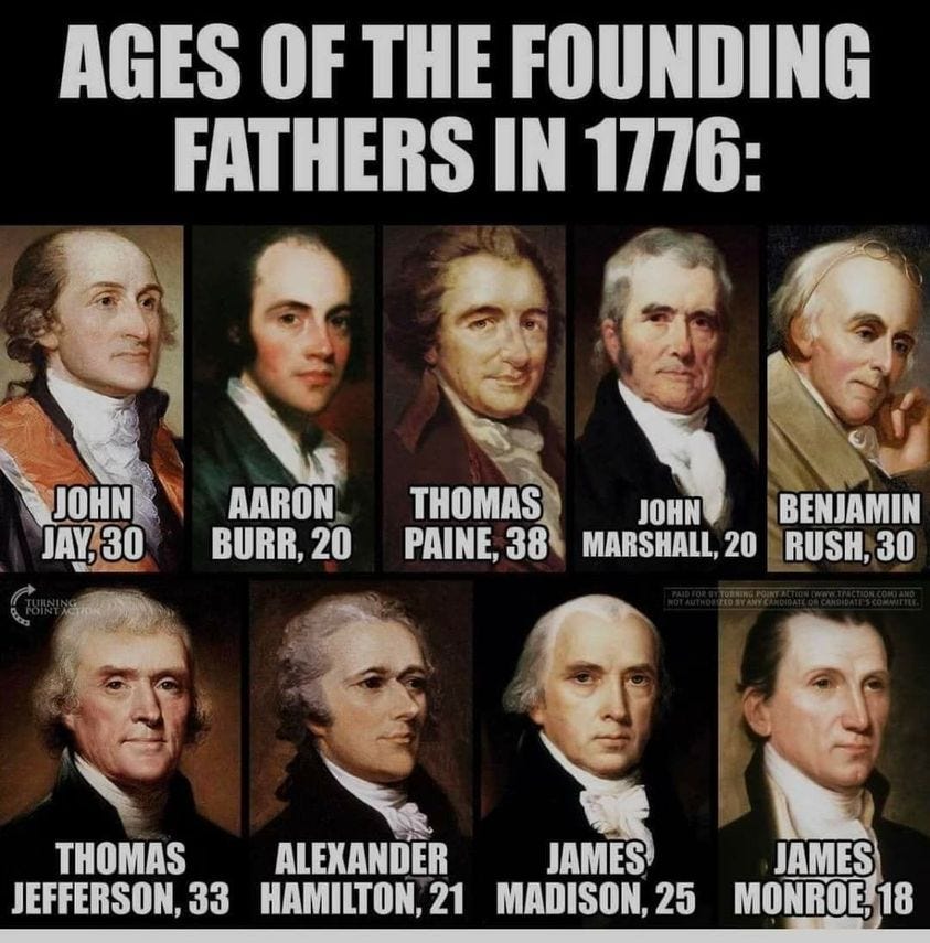 Age of the founding fathers of the USA - Swipe File