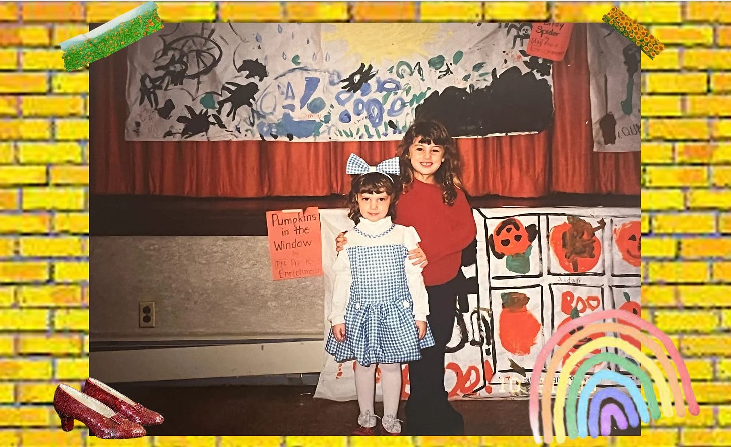 Me dressed as Dorothy from The Wizard of Oz for Halloween in 2000.