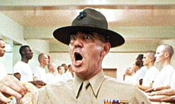 High Quality Full Metal Jacket USMC Drill Sergeant R Lee Ermey Cropped Blank Meme Template