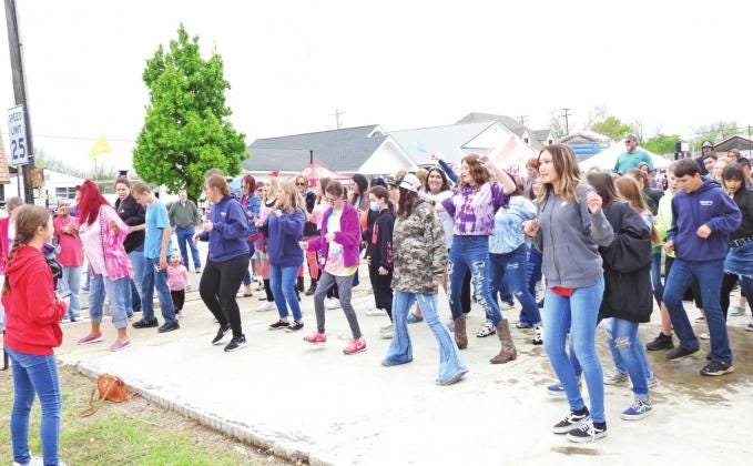 Participants competing for the top spot in one of the dance contests at the 2021 Elmore City Footloose Festival.