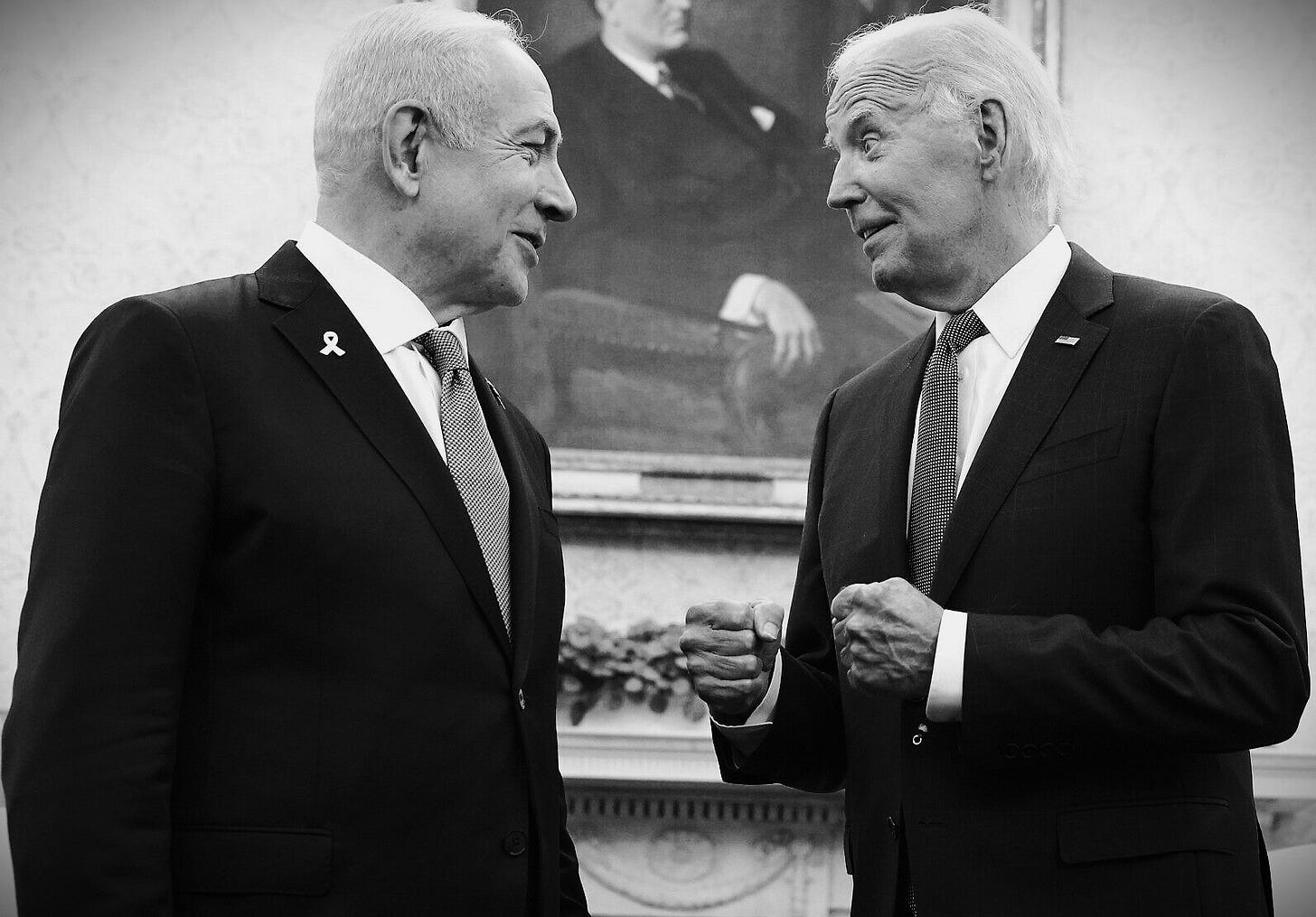 Biden enthusiastically meeting Bibi