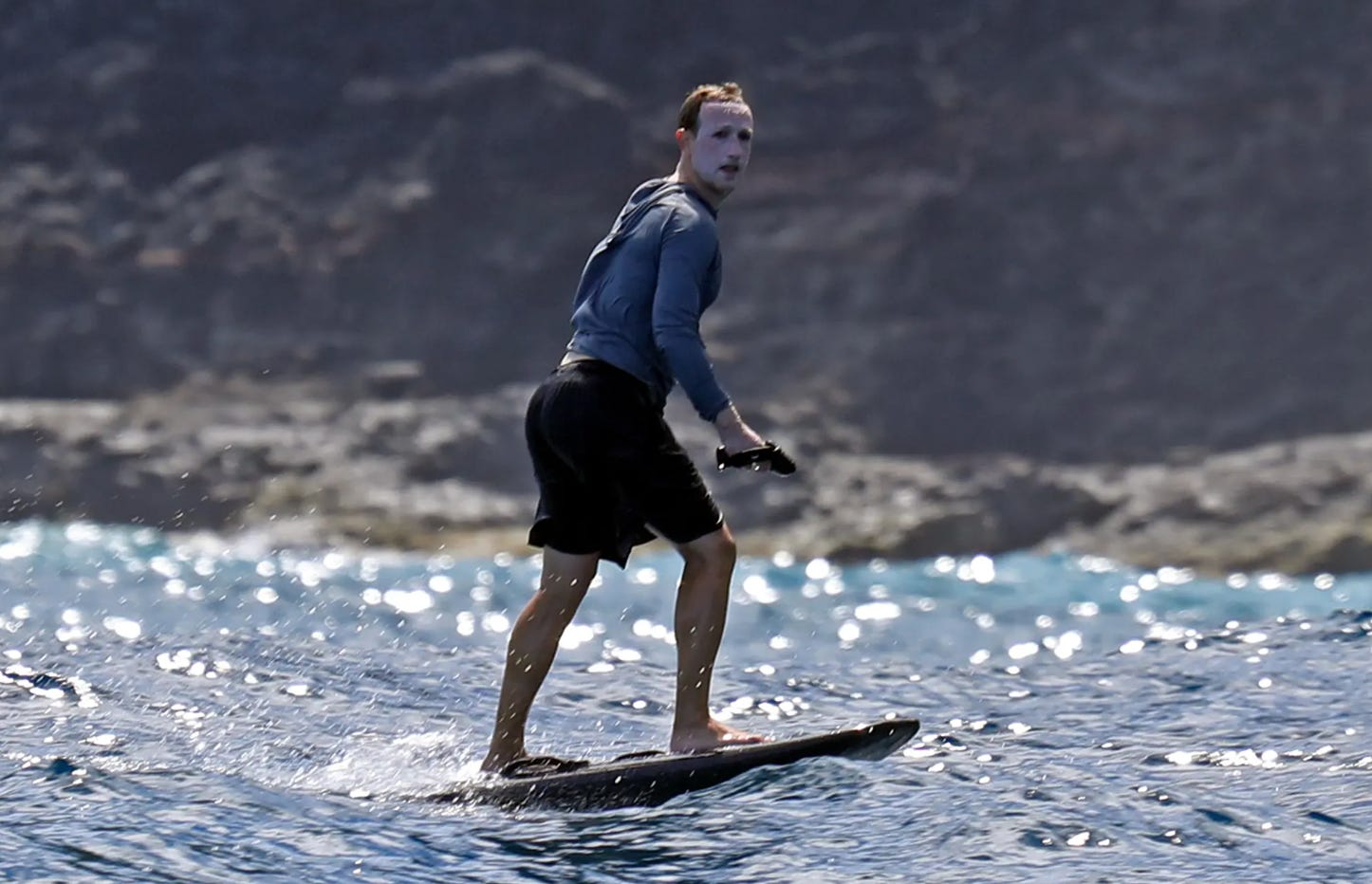 Mark Zuckerberg with too much sunscreen on