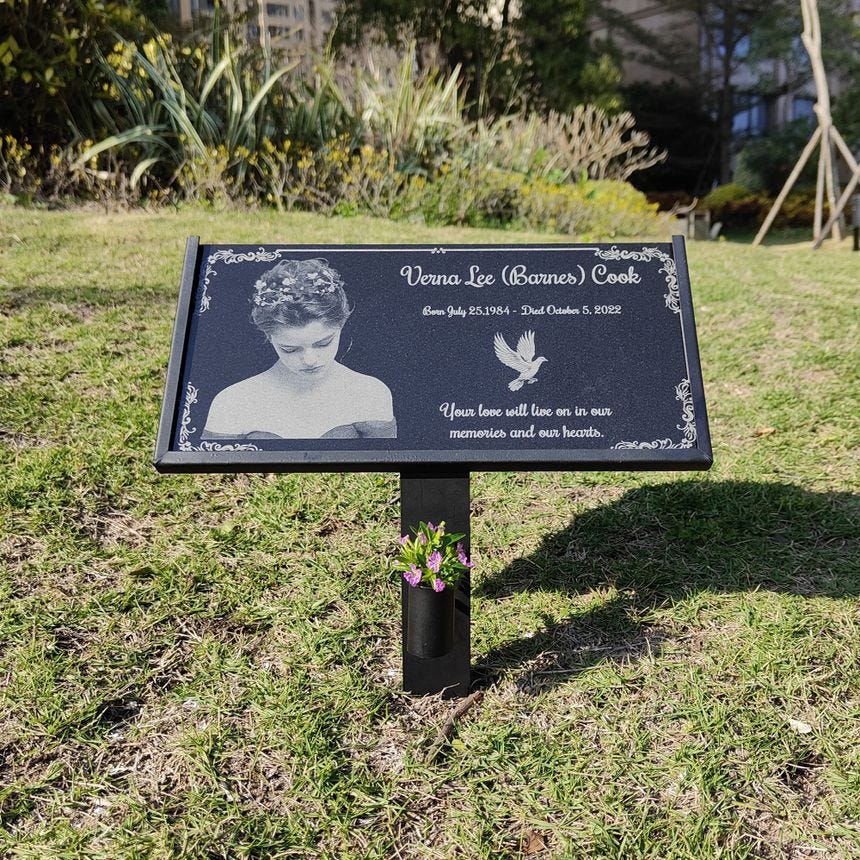 Personalized Headstone with Photo,Memorial Plaques for Cemetery,Grave Marker,Garden Memorial Stones (Style 1)