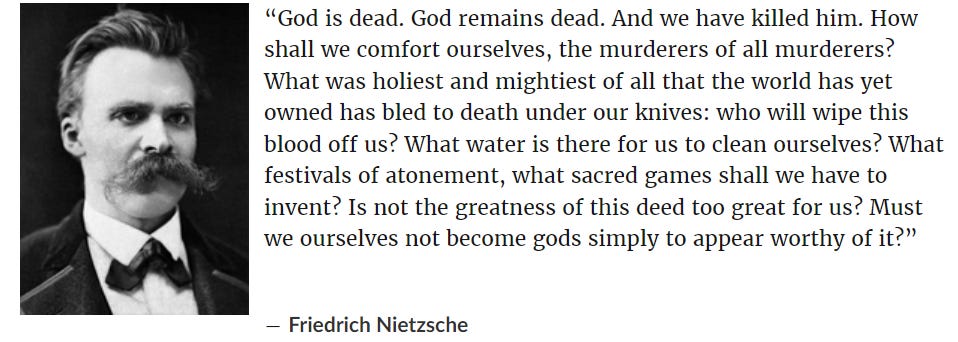 Nietzsche's "God is dead" full quote. 