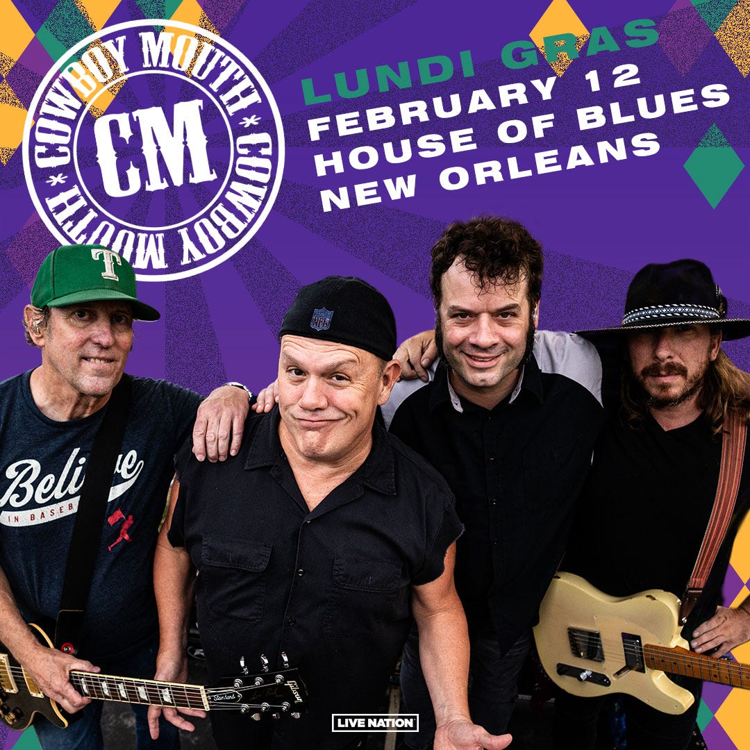 Cowboy Mouth Lundi Gras concert in New Orleans
