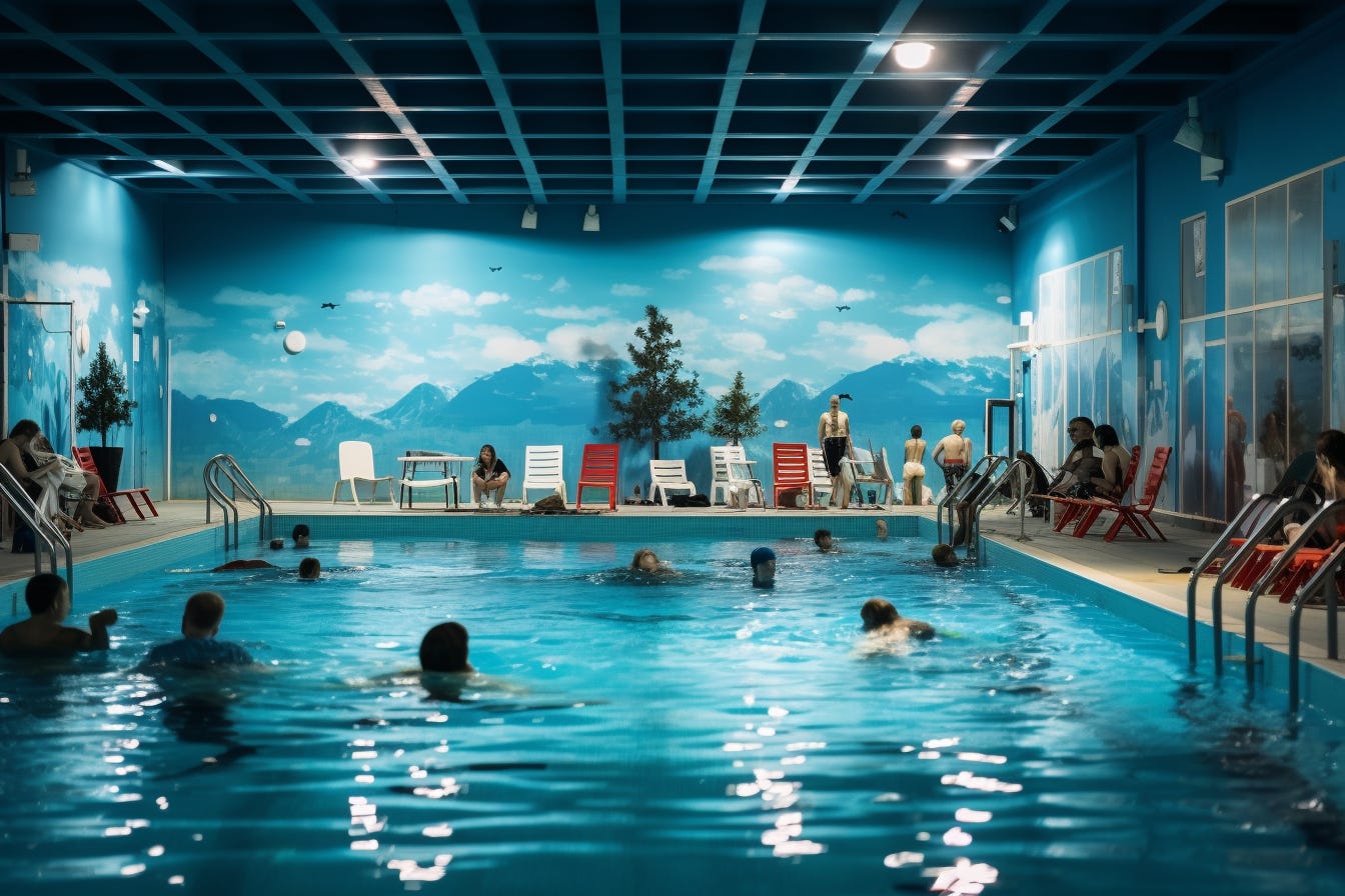 Photo of people in a public swimming pool