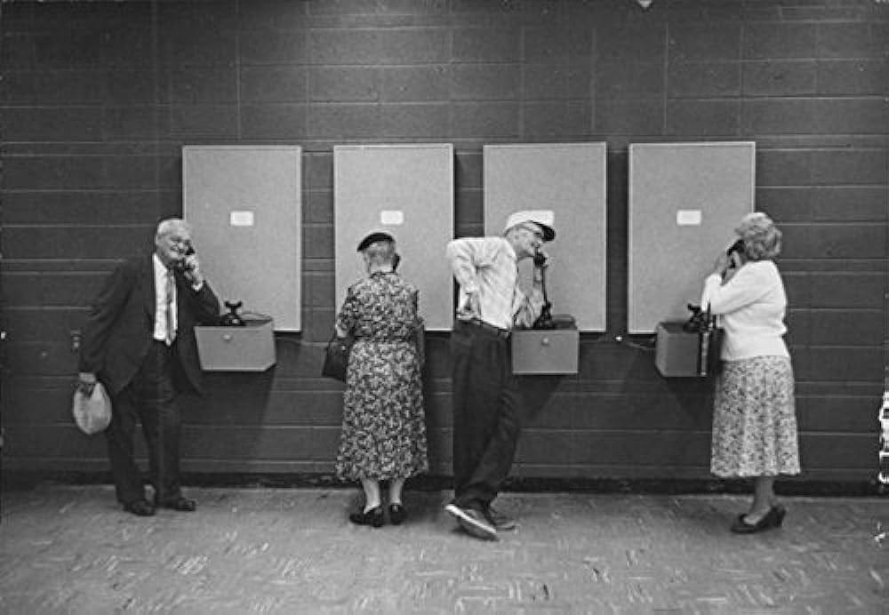 Amazon.com: Vintage photo of People talking on public booth. : Everything  Else