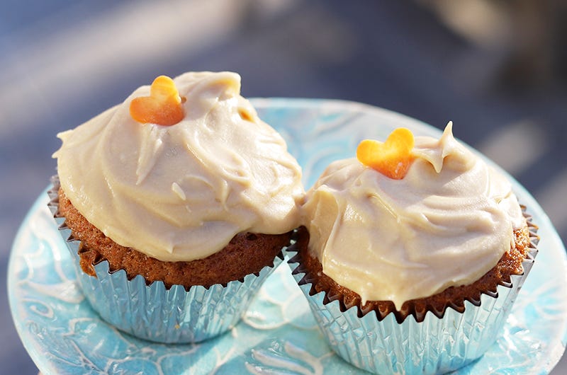 Carrot Cake Cupcakes with Brown Sugar Cream Cheese Frosting