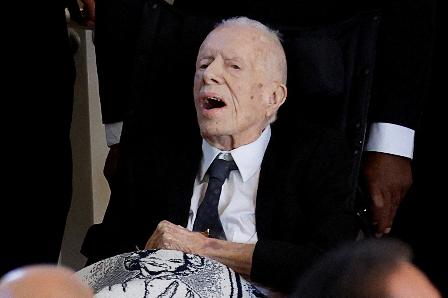 Jimmy Carter makes rare public appearance at his wife's memorial | Reuters