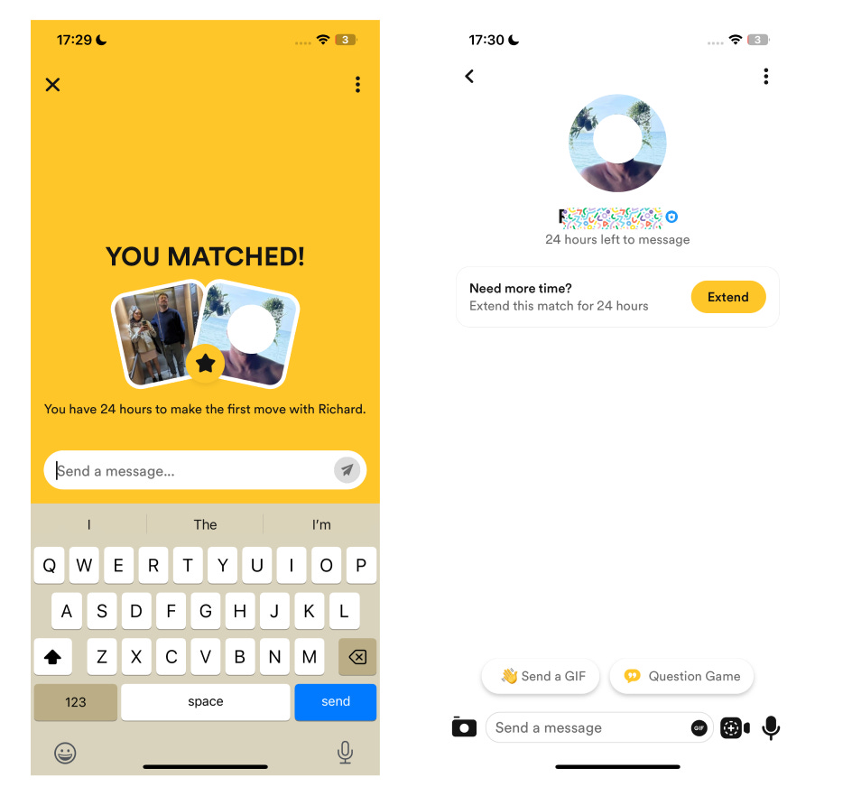 Screenshot of Bumble