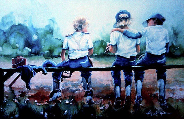 Wall Art - Painting - On The Bench by Hanne Lore Koehler