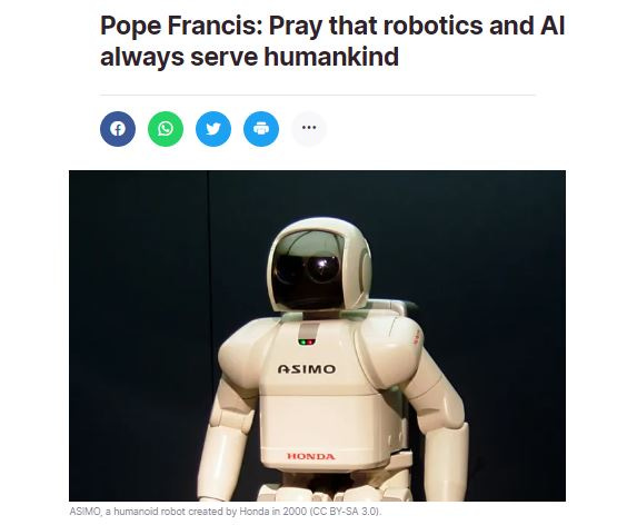 News headline re: Pope Francis.
