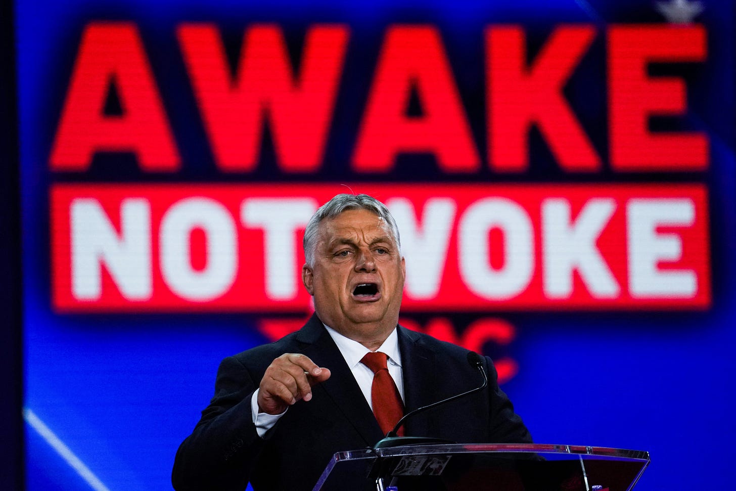 <p>Not woke: prime minister of Hungary Viktor Orban addresses CPAC</p>