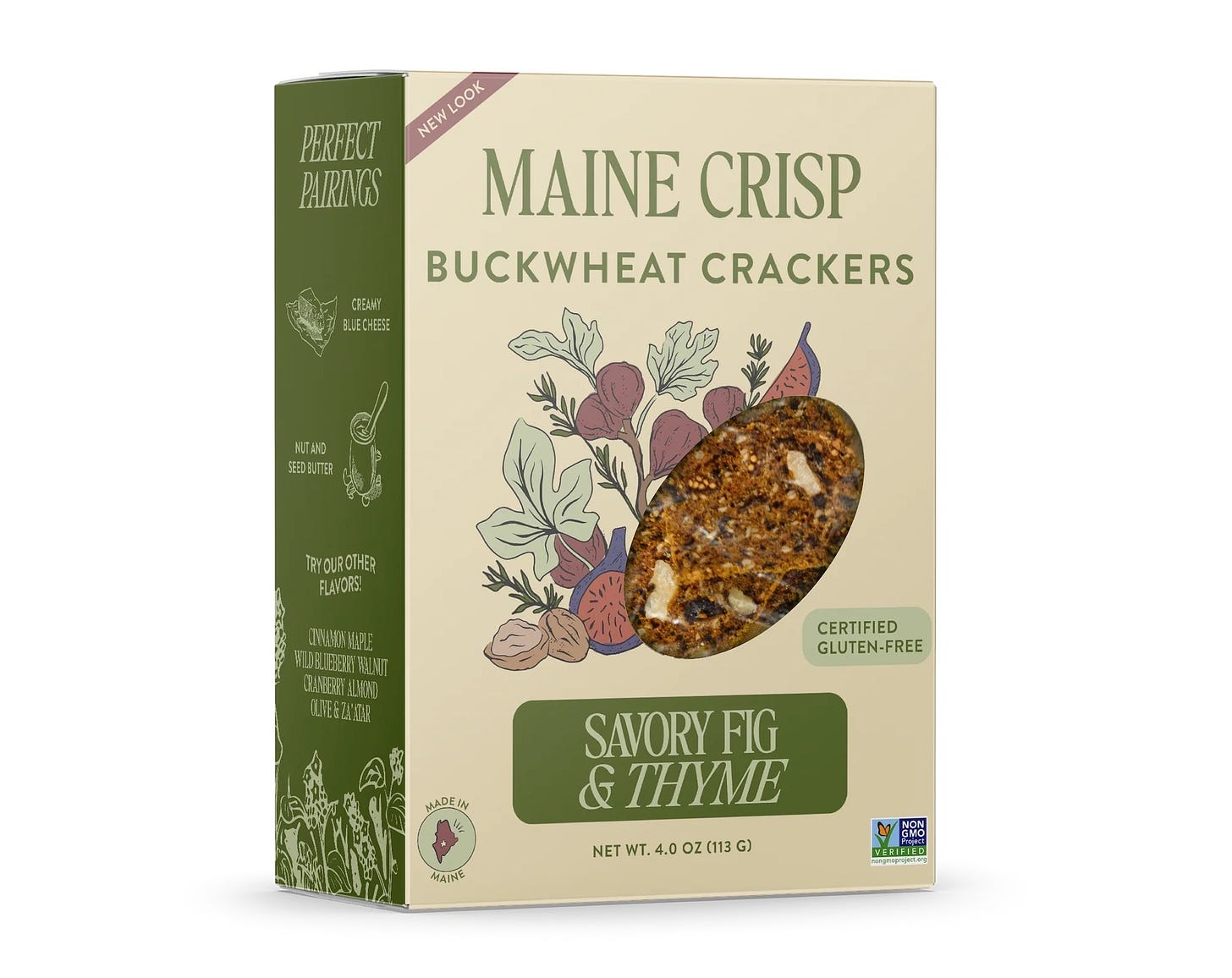 Maine Crisp Savory Fig & Thyme Buckwheat Crisps