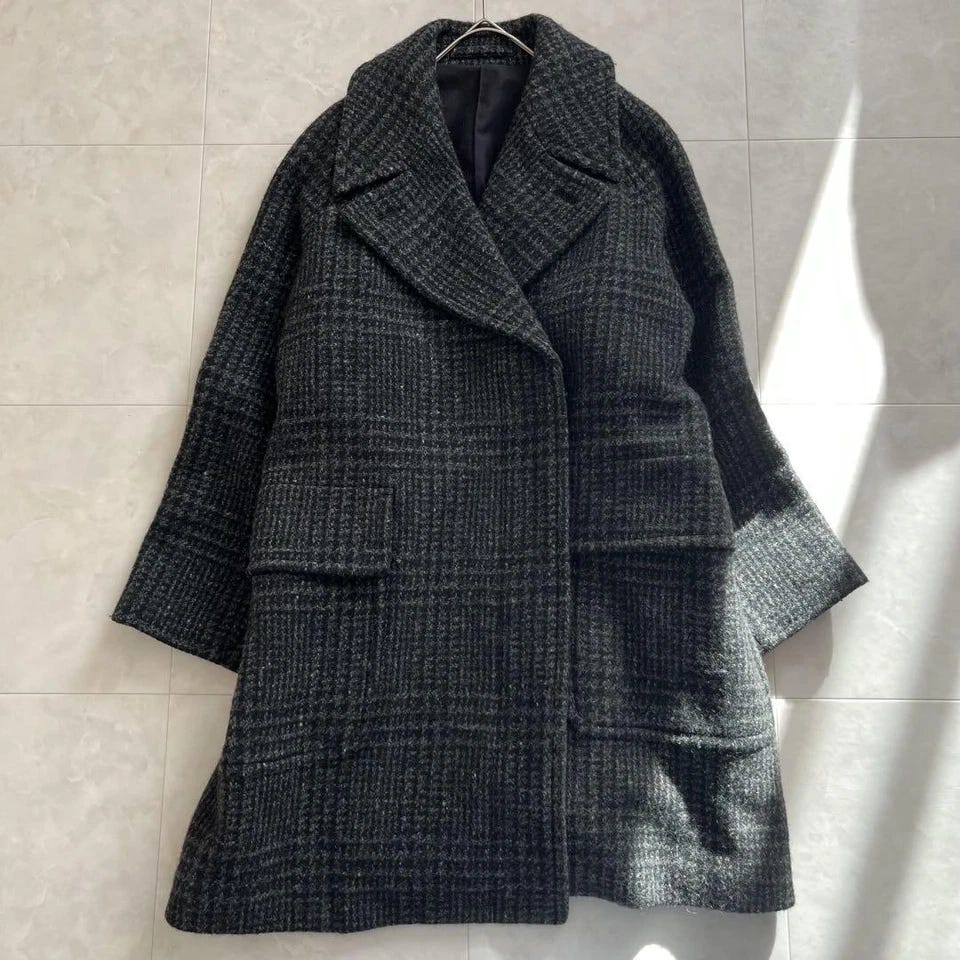 Margaret Howell Prince Check Wool Chesta Coat, 94,000 W51cm L86cm - Picture 1 of 15