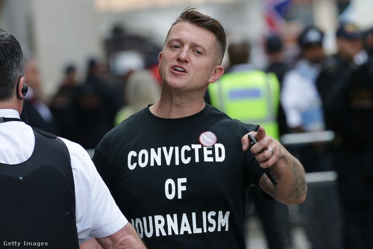 Tommy Robinson 2019. július 11-én.