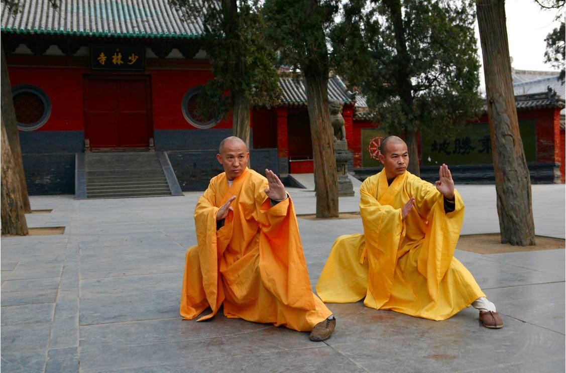 Two grandmasters of the Shaolin Temple Shi DeRu