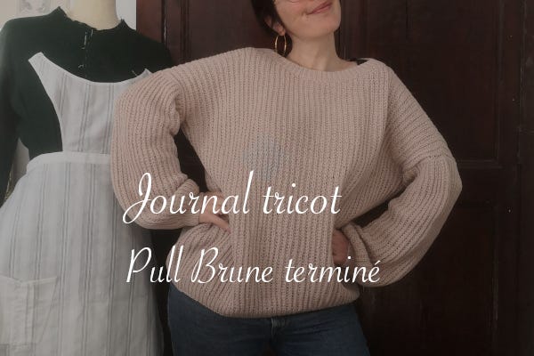 Journal tricot. Pull Brune terminé