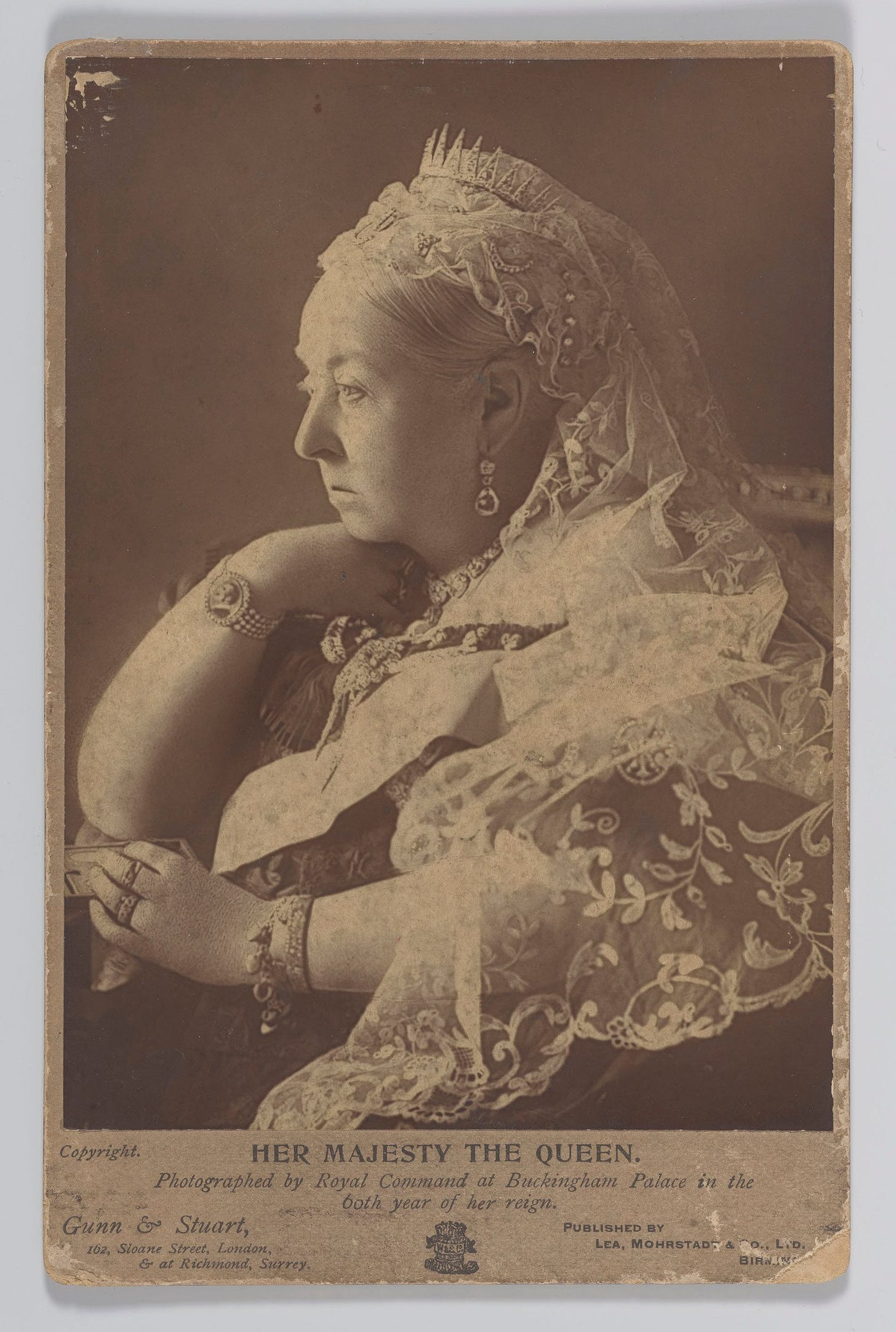 Gunn & Stuart : 162 Sloane Street, London - Portrait of Queen Victoria  (1819-1901) during her Diamond Jubilee, 1897