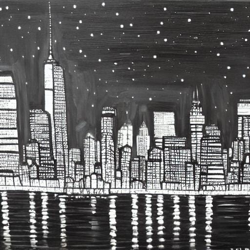 painting of New York at night