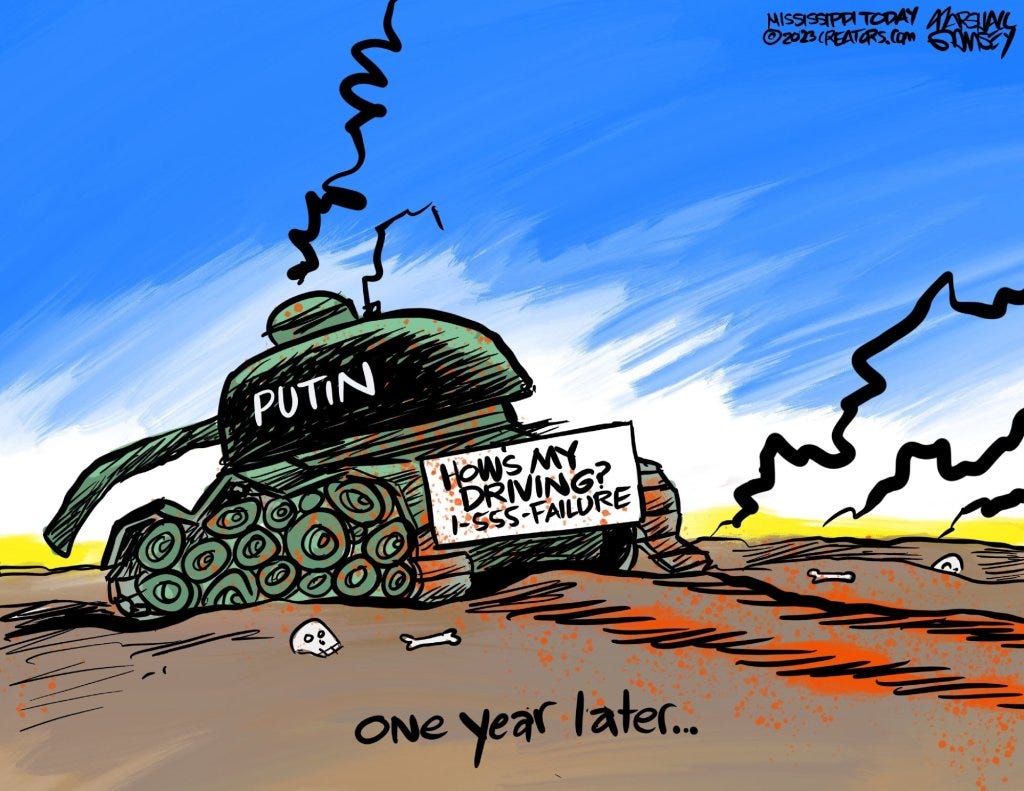 Ukraine one-year later: Political Cartoons – Daily News