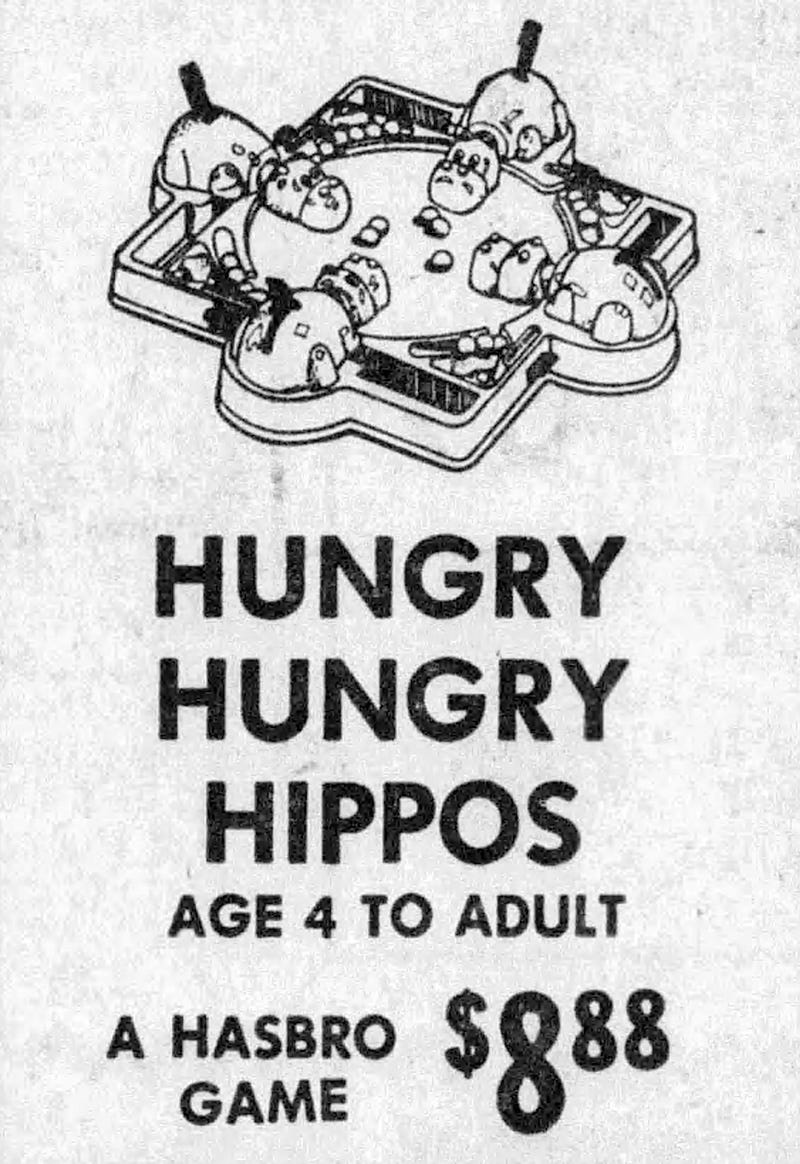 Hungry Hungry Hippos Price in 1978