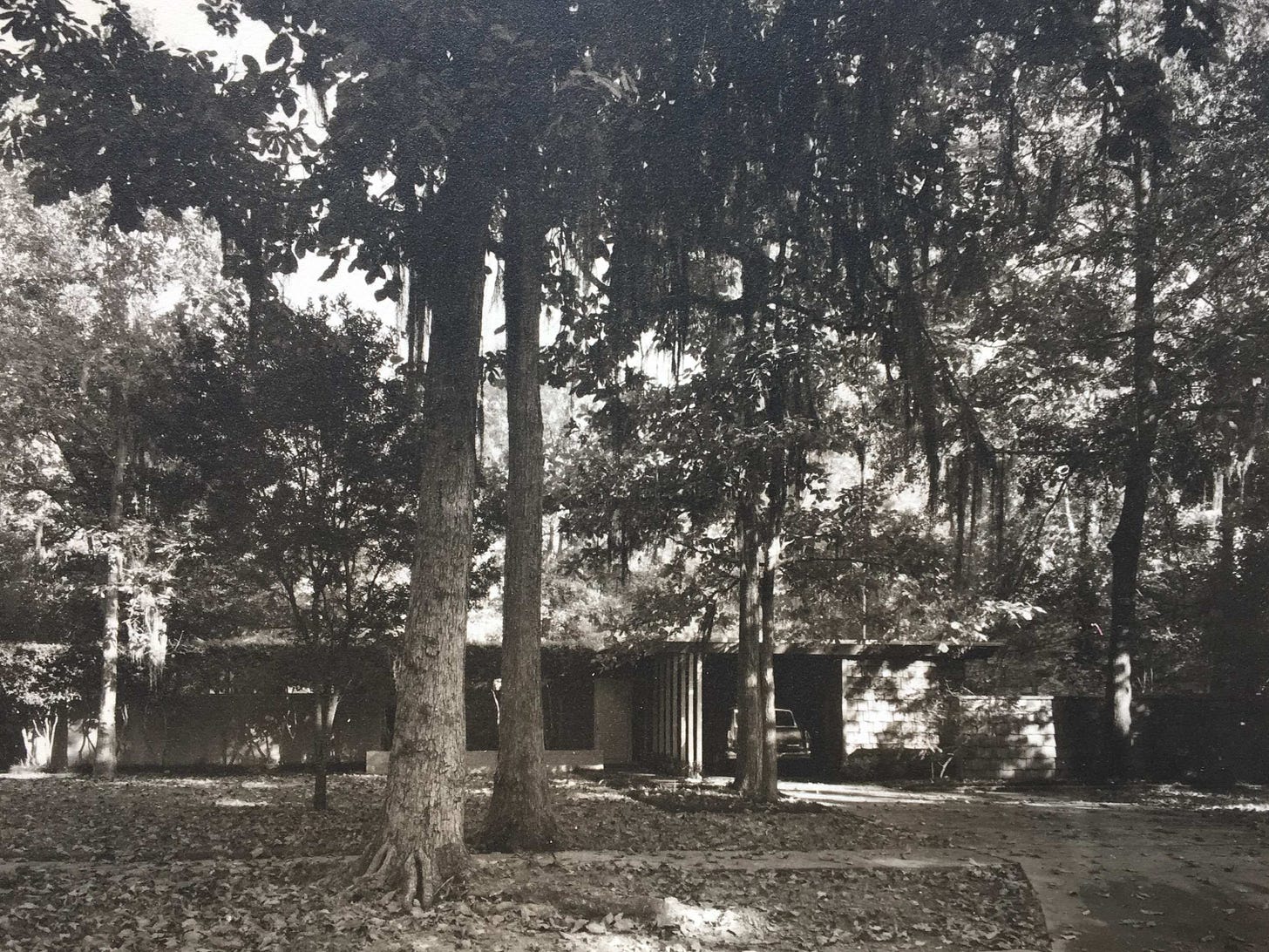 Kenneth C. and Carolyn B. Landry House. Mid-century modern house in East Baton Rouge Parish listed in the National Register of Historic Places. Photo from mid-1960s.