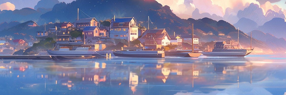 Anime-style scenic coastal image.