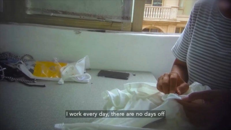 Garment workers at a SHEIN clothing production factory revealed to an undercover reporter how they are treated in factories making clothes for Shein, in ‘Untold: Inside the Shein Machine’ (Photo: Zandland Films/Channel 4).