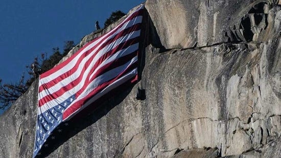 Why was a US flag hung upside-down in Yosemite National Park? Bold display  in viral pic explored - Hindustan Times