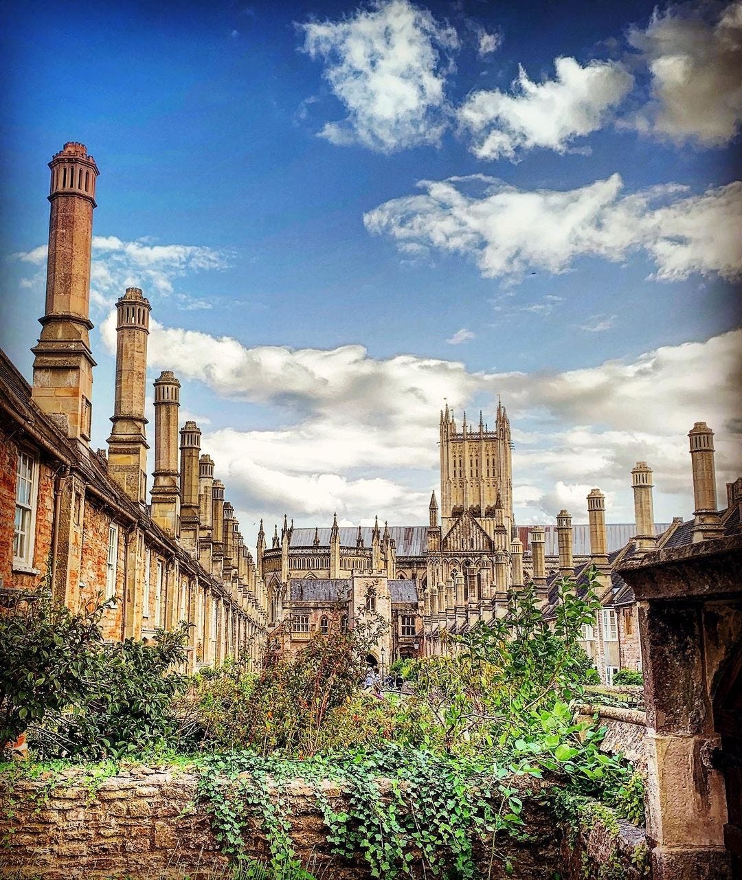 “Vicars’ Close with Wells Cathedral in the background.” Caption and photo by Andrew Cleaver