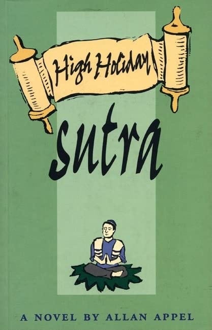 The book cover features a mean wearing a tallit sitting in a lotus position and an open Torah scroll