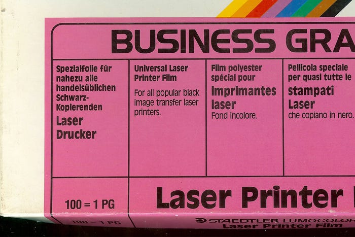 Staedtler Laser Printer Film packaging 4