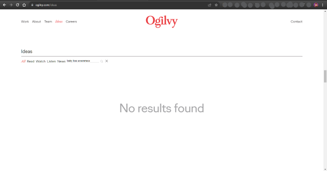 Search of Ogilvy.com for “baby loss awareness” - No results