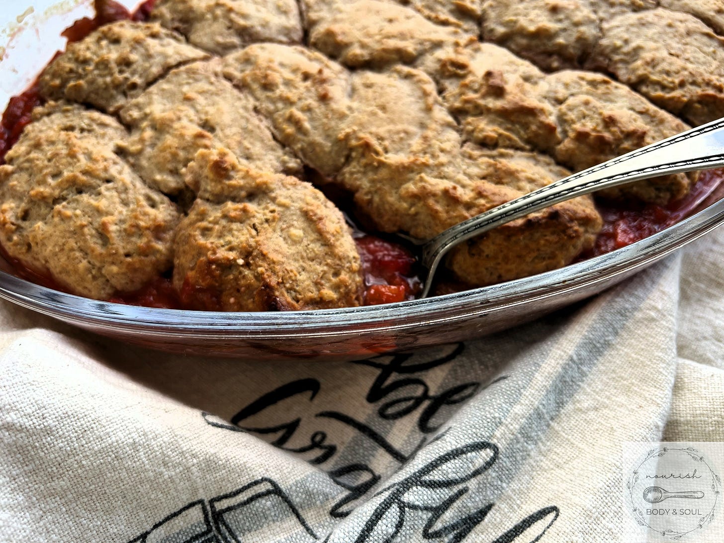 Warm Strawberry-Rhubarb Cobbler Jane Curry Weber