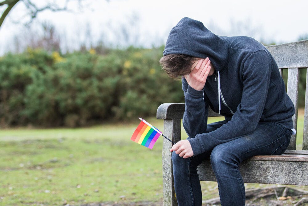 A sad gay teen