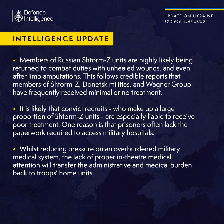 Defence Intelligence Update (18/12/23)