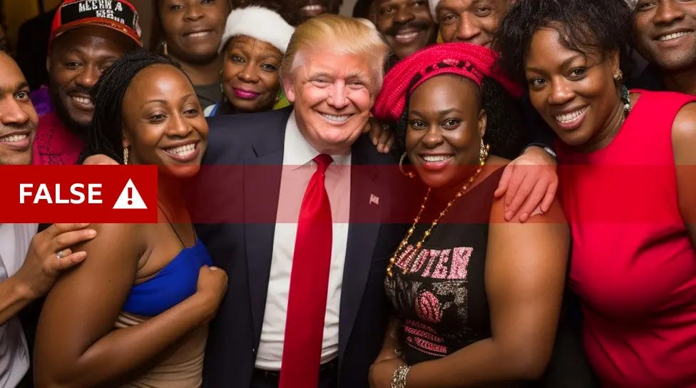AI-GENERATED IMAGE AI-generated image of Trump with black voters