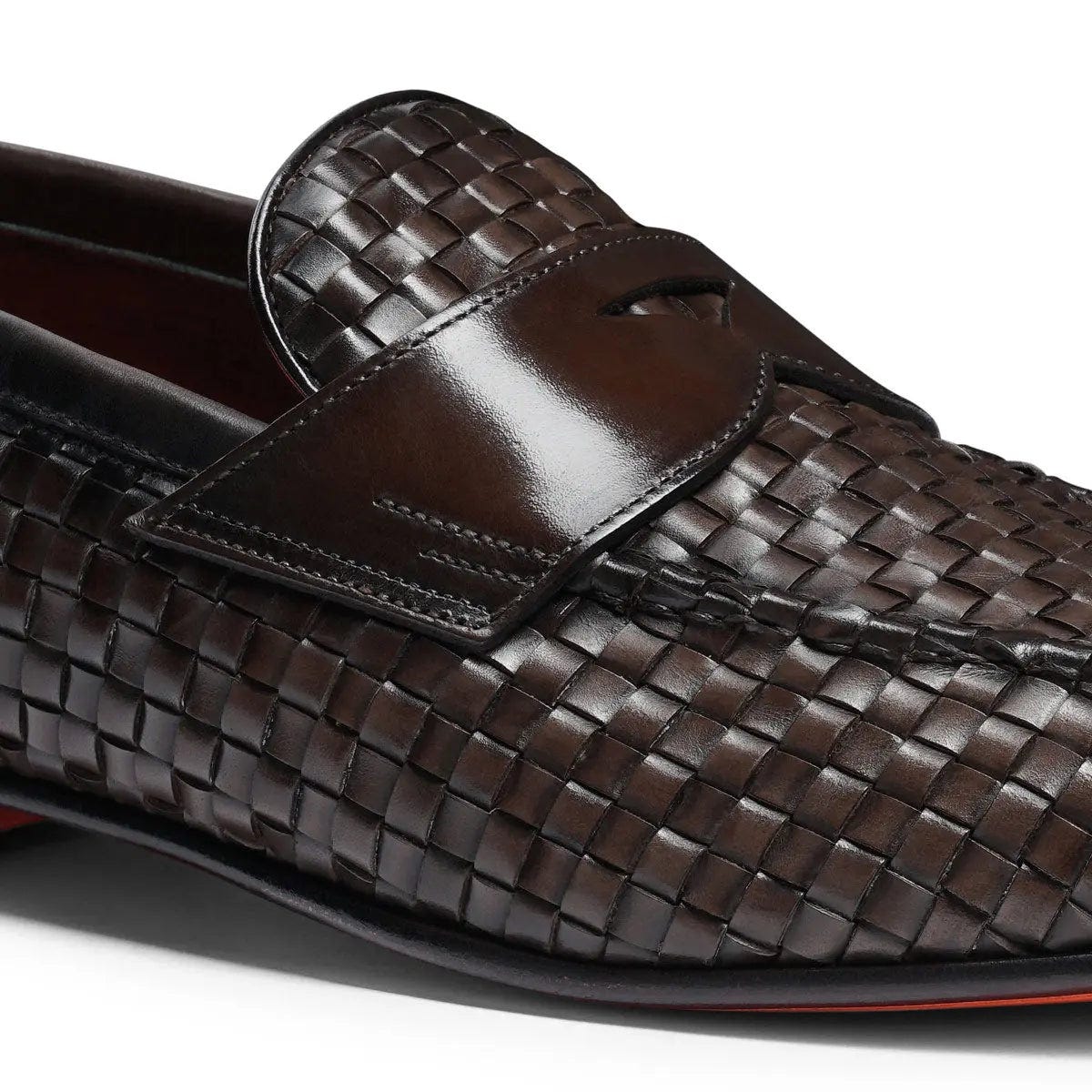 Brown Woven Leather Loafer - Robert Old & Co